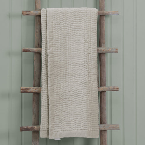 Plain Beige Throws - Haze Velvet Quilted Throw Quartz Additions