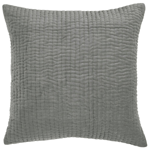 Additions Haze Embroidered Feather Cushion in Steel
