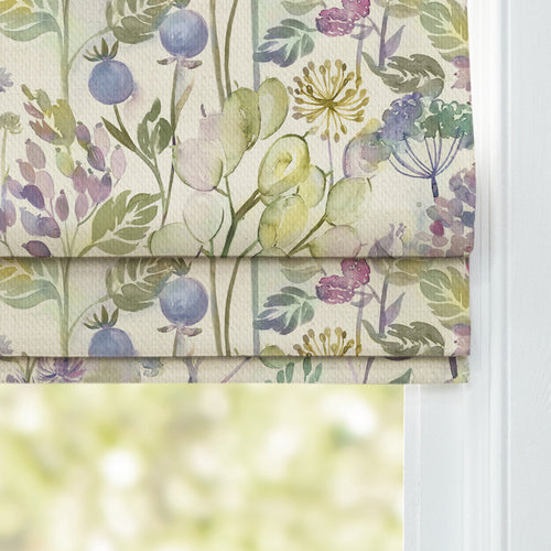 Floral Purple M2M - Country Hedgerow Printed Cotton Made to Measure Roman Blinds Lilac Voyage Maison