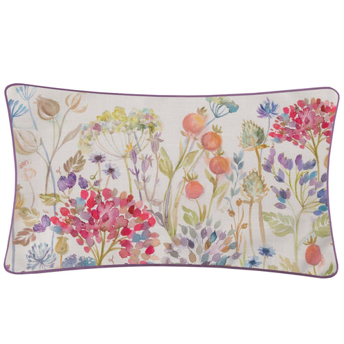 Floral Pink Cushions - Hedgerow Outdoor Polyester Filled Cushion Pink/Green Voyage Maison