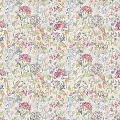Floral Multi Fabric - Hedgerow Printed Linen Fabric Cream Voyage Maison