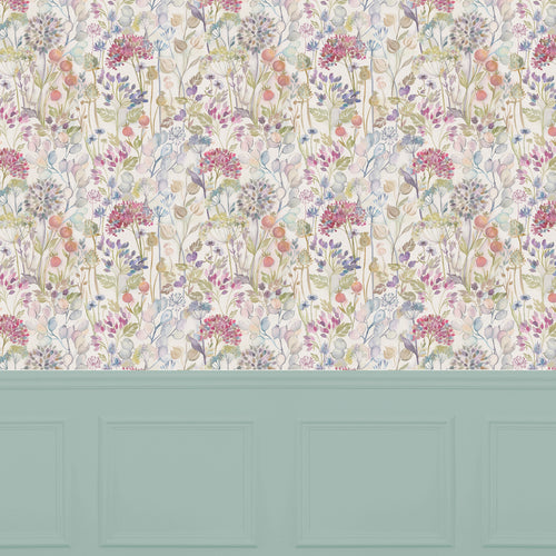Floral Multi Wallpaper - Hedgerow  1.4m Wide Width Wallpaper (By The Metre) Hedgerow Voyage Maison