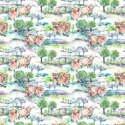 Animal Green Fabric - Heilanherd Printed Cotton Fabric (By The Metre) Sage Voyage Maison