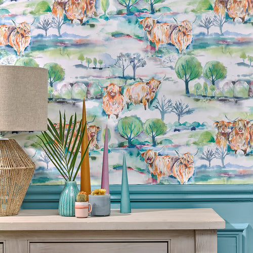 Animal Green Wallpaper - Heilan  1.4m Wide Width Wallpaper (By The Metre) Herd Voyage Maison