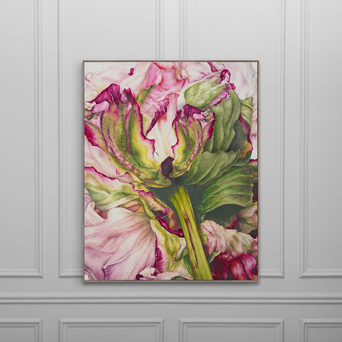 Floral Pink Wall Art - Heligan  Framed Canvas Stone Voyage Maison