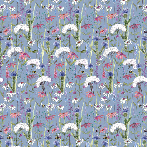 Voyage Maison Hermione Printed Cotton Fabric Remnant in Bluebell