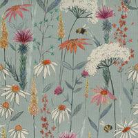Samples - Hermione Printed Fabric Sample Swatch Cornflower Voyage Maison