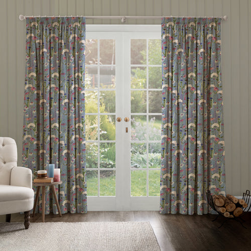 Floral Blue M2M - Hermione Printed Made to Measure Curtains Bluebell Voyage Maison