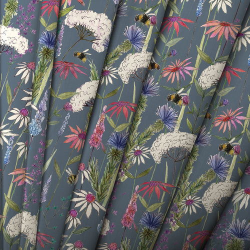Floral Blue M2M - Hermione Printed Made to Measure Curtains Indigo Voyage Maison