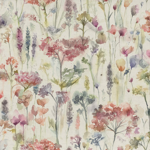 Floral Pink Fabric - Hinton Printed Cotton Fabric (By The Metre) Natural Voyage Maison