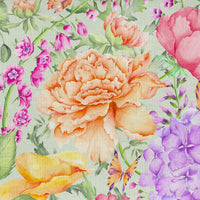 Samples - Idalia Printed Cotton Fabric Sample Swatch Sage Voyage Maison