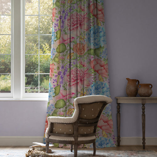 Floral Pink M2M - Idalia Printed Cotton Made to Measure Curtains Heather Voyage Maison