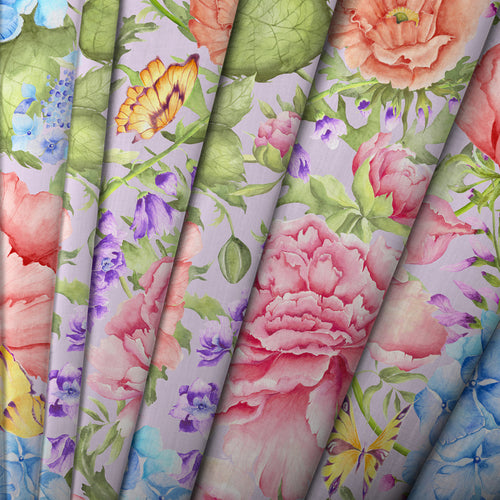 Floral Pink M2M - Idalia Printed Cotton Made to Measure Curtains Heather Voyage Maison