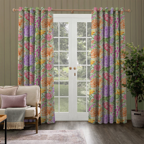 Floral Green M2M - Idalia Printed Cotton Made to Measure Curtains Sage Voyage Maison