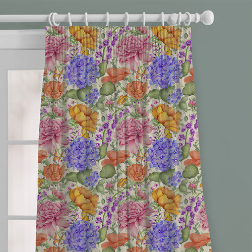 Floral Pink M2M - Idalia Mini Printed Cotton Made to Measure Curtains Fuchsia Voyage Maison