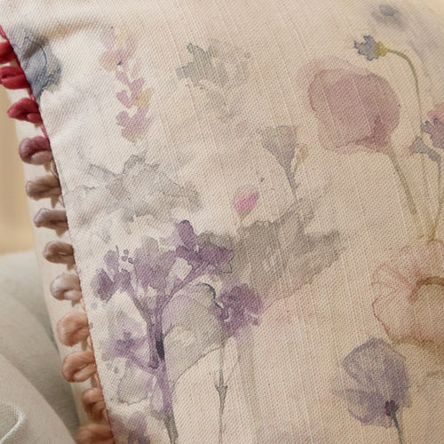 Floral Pink Cushions - Ilinizas Printed Rectangular Feather Filled Cushions Coral Voyage Maison