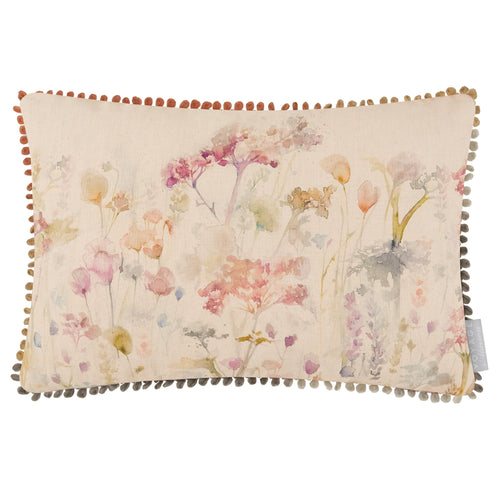 Floral Red Cushions - Ilinizas Printed Rectangular Feather Filled Cushions Poppy Voyage Maison
