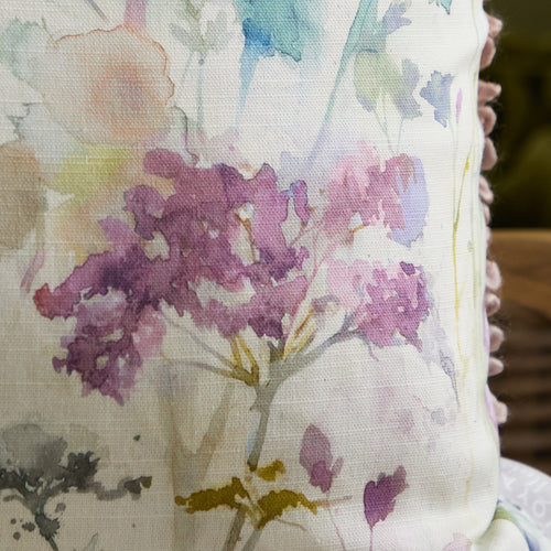Floral Purple Cushions - Ilinizas Printed Square Feather Filled Cushions Summer Voyage Maison