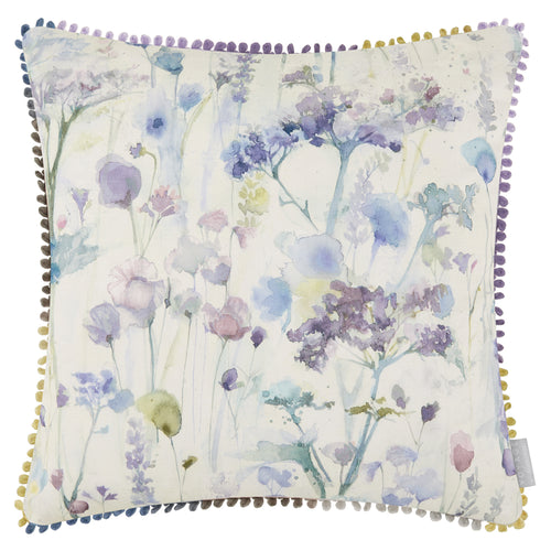 Floral Purple Cushions - Ilinizas Printed Square Feather Filled Cushions Violet Voyage Maison