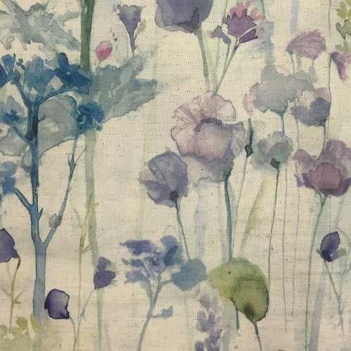 Floral Purple Fabric - Ilinizas Printed Cotton Fabric (By The Metre) Violet Natural Voyage Maison