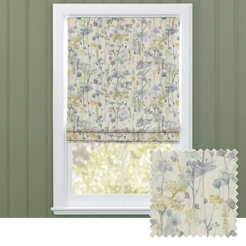 Floral Yellow M2M - Ilinizas Printed Cotton Made to Measure Roman Blinds Lemon Natural Voyage Maison