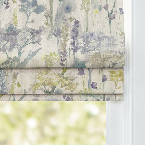 Floral Yellow M2M - Ilinizas Printed Cotton Made to Measure Roman Blinds Lemon Natural Voyage Maison