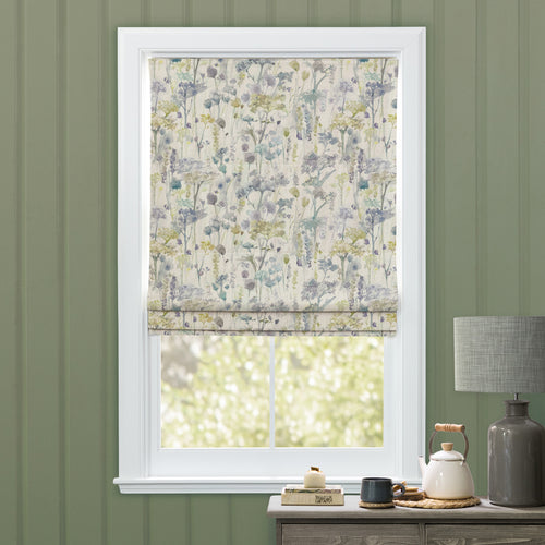 Floral Yellow M2M - Ilinizas Printed Cotton Made to Measure Roman Blinds Lemon Natural Voyage Maison