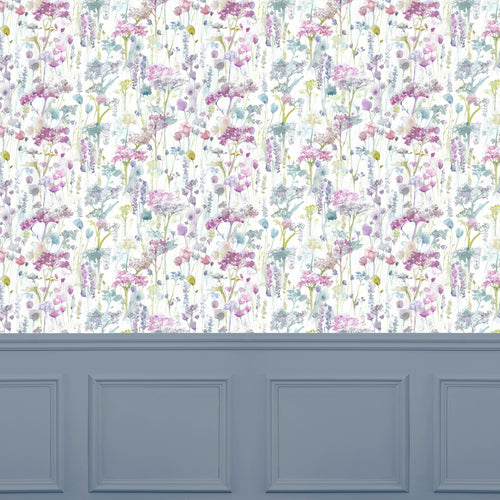 Floral Purple Wallpaper - Ilinizas  1.4m Wide Width Wallpaper (By The Metre) Summer Voyage Maison