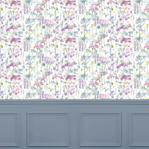 Floral Purple Wallpaper - Ilinizas  1.4m Wide Width Wallpaper (By The Metre) Summer Voyage Maison