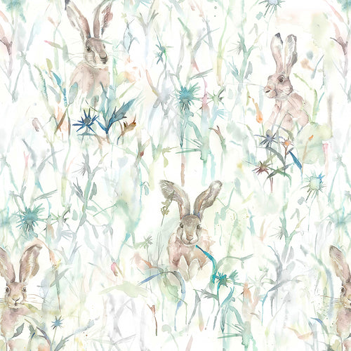 Animal Cream M2M - Jack Rabbit Printed Made to Measure Curtains Cream Voyage Maison