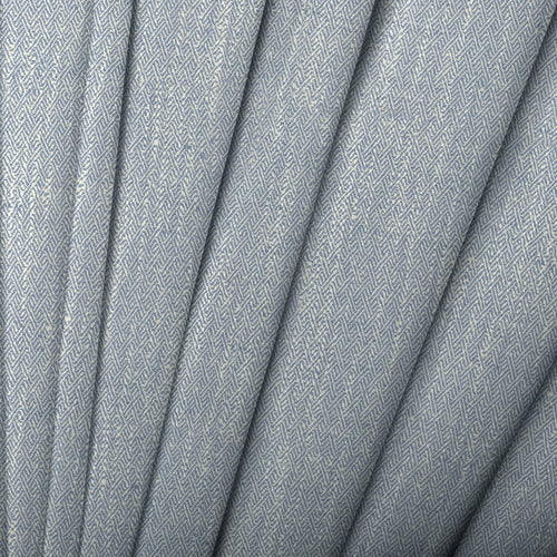 Herringbone Blue Fabric - Jedburgh Textured Woven Fabric Bluebell Voyage Maison