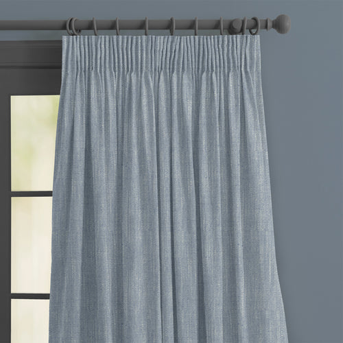 Plain Blue M2M - Jedburgh Textured Woven Made to Measure Curtains Default Voyage Maison