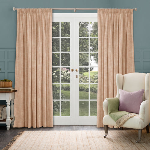Plain Pink M2M - Jedburgh Textured Woven Made to Measure Curtains Default Voyage Maison