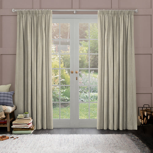 Plain Cream M2M - Jedburgh Textured Woven Made to Measure Curtains Default Voyage Maison