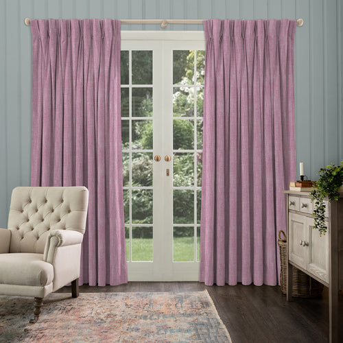 Plain Pink M2M - Jedburgh Textured Woven Made to Measure Curtains Default Voyage Maison