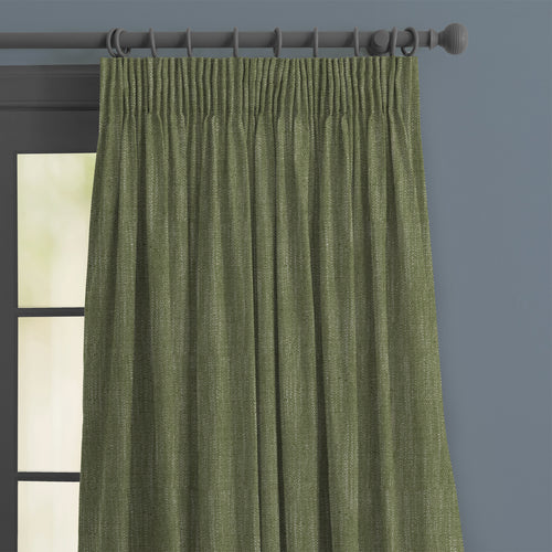 Plain Green M2M - Jedburgh Textured Woven Made to Measure Curtains Default Voyage Maison