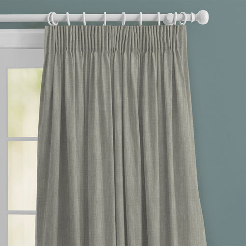 Plain Silver M2M - Jedburgh Textured Woven Made to Measure Curtains Default Voyage Maison