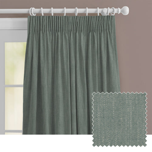 Plain Blue M2M - Jedburgh Textured Woven Made to Measure Curtains Default Voyage Maison