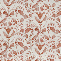Samples - Juna Printed Cotton Fabric Sample Swatch Terracotta Voyage Maison