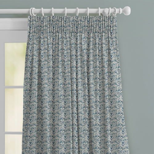 Floral Blue M2M - Juna Printed Cotton Made to Measure Curtains Denim Voyage Maison