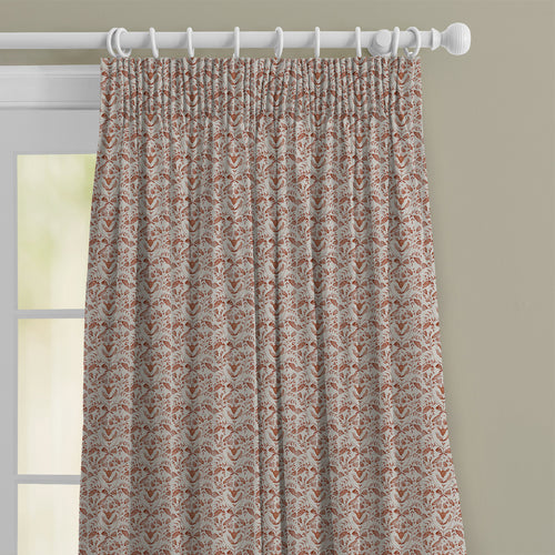 Floral Orange M2M - Juna Printed Cotton Made to Measure Curtains Terracotta Voyage Maison