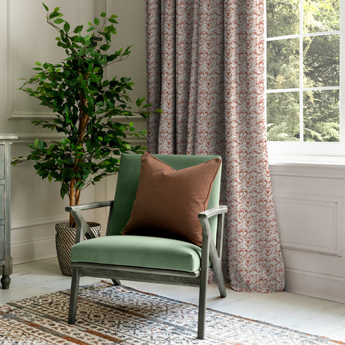 Floral Orange M2M - Juna Printed Cotton Made to Measure Curtains Terracotta Voyage Maison