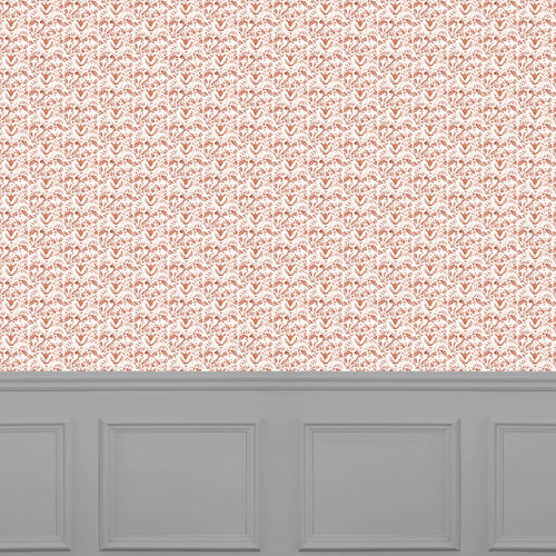 Abstract Orange Wallpaper - Juna  1.4m Wide Width Wallpaper (By The Metre) Terracotta Voyage Maison