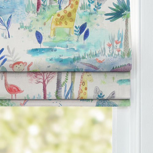 Animal Green M2M - Jungle Fun Printed Cotton Made to Measure Roman Blinds Primary Voyage Maison