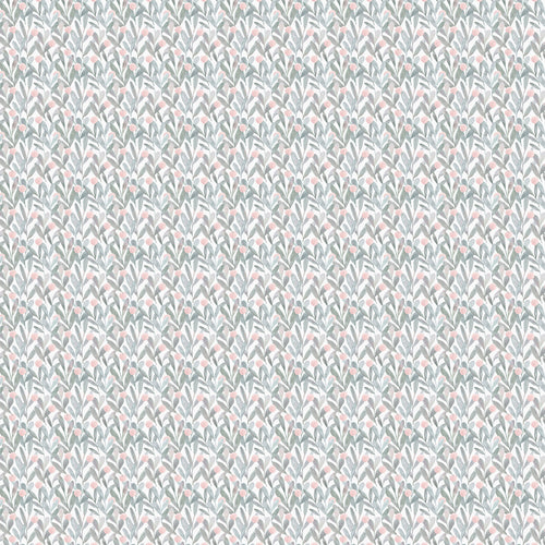 Floral Green Fabric - Katsura Printed Cotton Fabric (By The Metre) Granite Voyage Maison