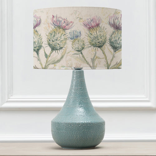 Floral Blue Lighting - Agri  & Thistle Glen Eva  Complete Lamp Teal/Linen Voyage Maison