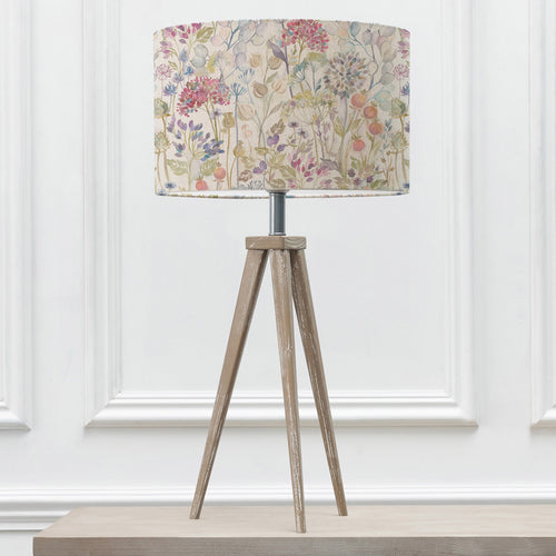 Floral Grey Lighting - Hedgerow Eva & Aratus Complete Table Lamp Grey/Linen Voyage Maison