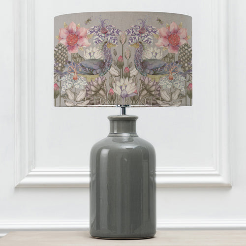Floral Grey Lighting - Elspeth  & Acanthis Eva  Complete Table Lamp Grey/Bronze Voyage Maison