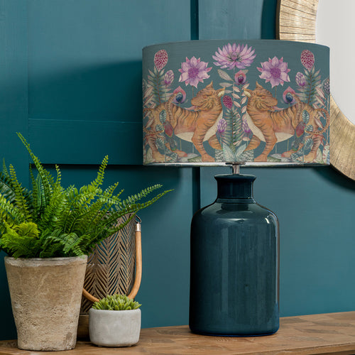 Floral Blue Lighting - Elspeth  & Baghdev Eva  Complete Table Lamp Aqua/Iris Voyage Maison