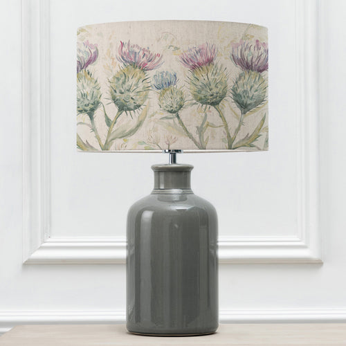 Floral Grey Lighting - Elspeth  & Thistle Glen Eva  Complete Table Lamp Grey/Linen Voyage Maison